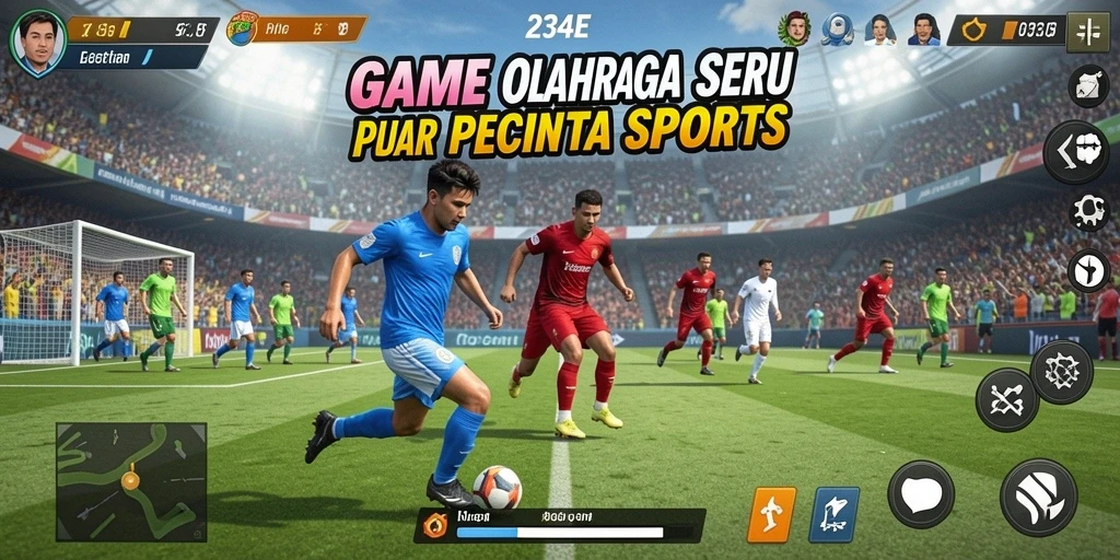 Tampilan gameplay menarik dari 234E dengan aksi olahraga yang seru.