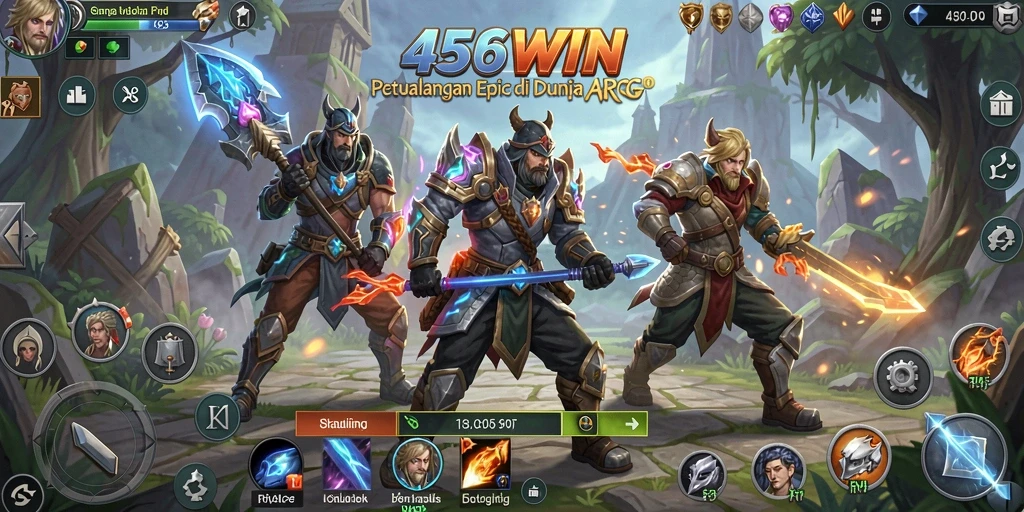Screenshot tampilan gameplay 456WIN yang menakjubkan dengan aksi ARPG.