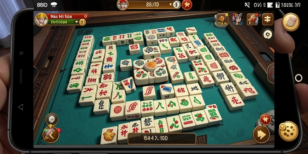 Tampilan gameplay mendebarkan dari 88ID dengan karakter Mahjong yang ceria.