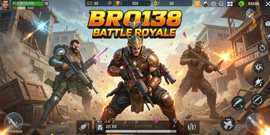 Screenshot menampilkan aksi intens dalam gameplay Battle Royale.