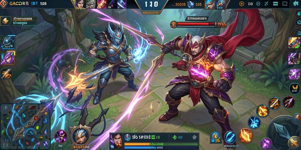 Gameplay dinamis dan mengasyikkan dari GACOR108 dengan karakter MOBA yang beragam.