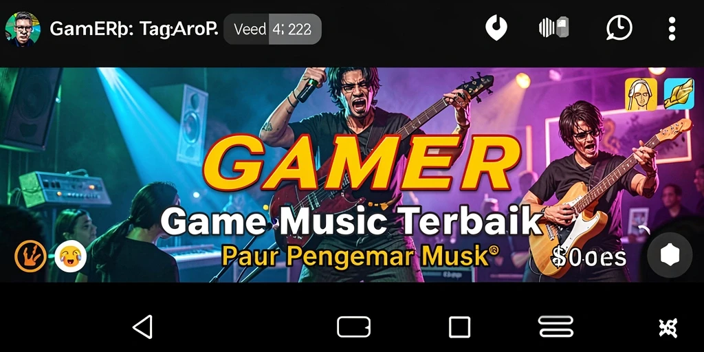 Screenshot gameplay GAMERP menunjukkan pengguna menikmati berbagai tantangan musik.