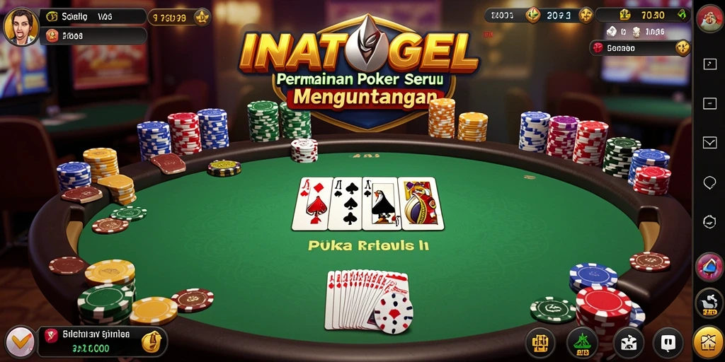 Gameplay menarik dari INATOGEL menunjukkan suasana permainan Poker yang seru.
