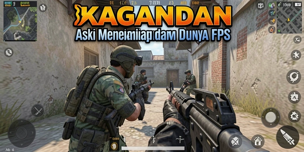 Screenshot utama KAGANDAN menampilkan aksi intens dalam pertarungan FPS.