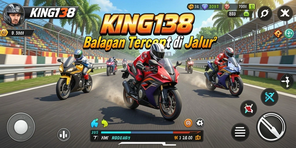 Gameplay seru di KING138 dengan aksi balapan motor mendebarkan.