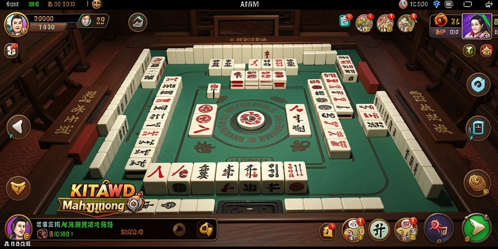 Tampilan gameplay seru dalam KITAWD dengan Mahjong yang menantang.