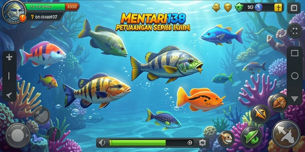 Gameplay seru dalam MENTARI138 saat menembak ikan.