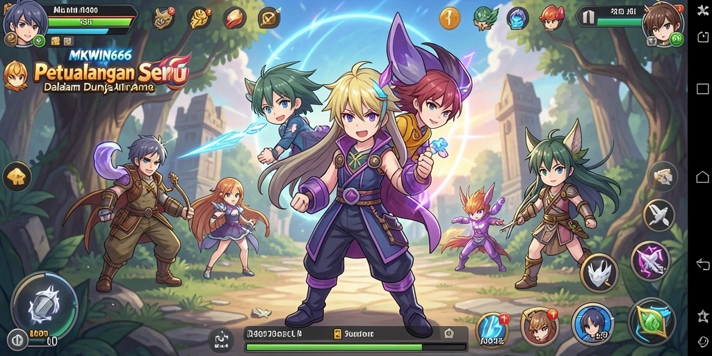 Tampilan gameplay menarik dari MKWIN666 yang menggabungkan aksi dan karakter Anime.