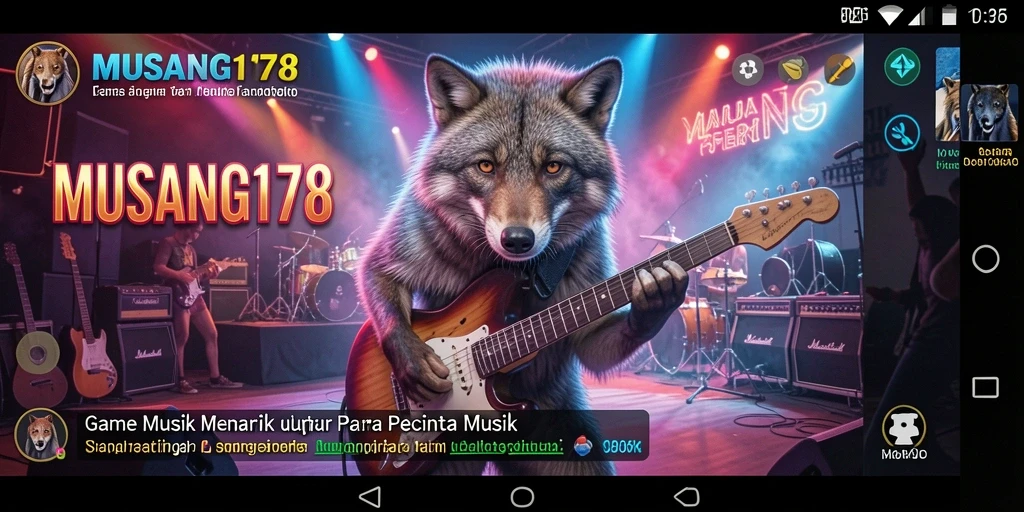 Tampilan utama MUSANG178 dengan berbagai pilihan lagu menarik.