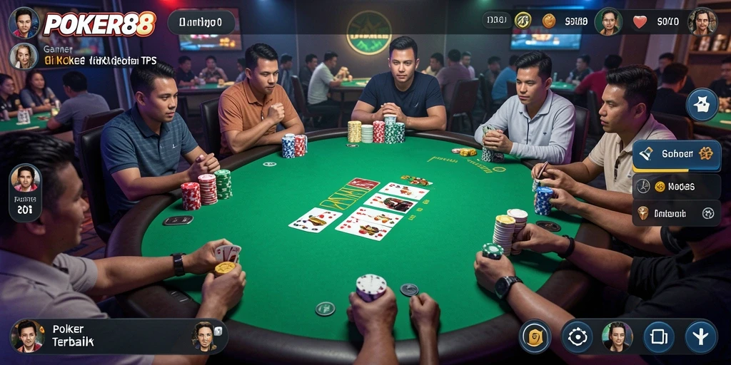 Tangkapan layar utama POKER88 menunjukkan gameplay poker yang seru.