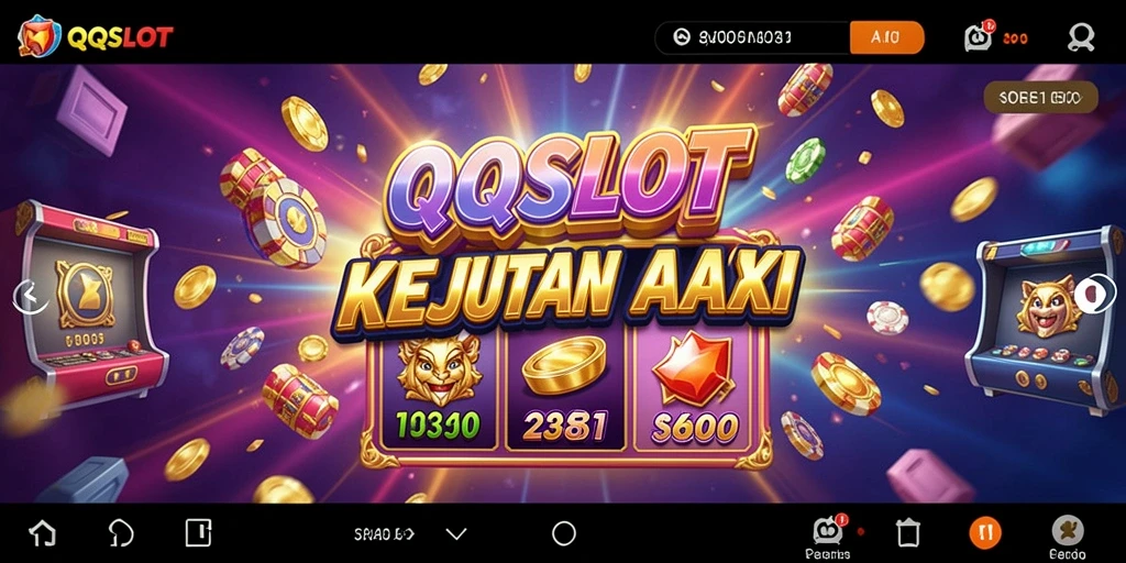 Tampilan gameplay QQSLOT yang penuh aksi dan slot mengasyikkan.