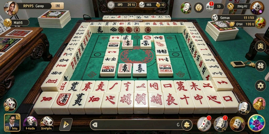 Tampilan gameplay RPVIP5 yang menarik dengan ubin Mahjong berwarna-warni.