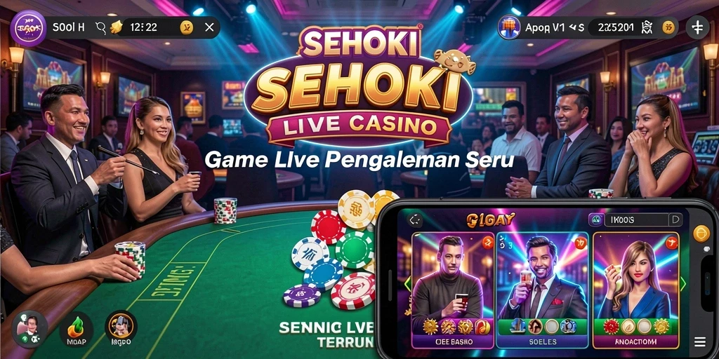 Screenshot gameplay SEHOKI yang menampilkan dealer langsung dalam aksi.