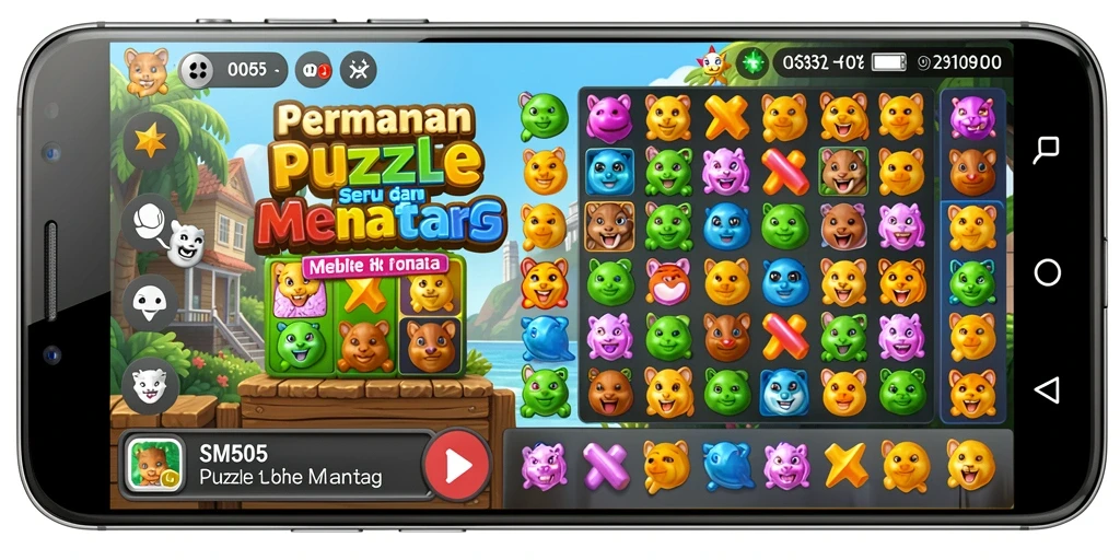 Screenshot gameplay SM605 menampilkan tantangan puzzle yang menarik.