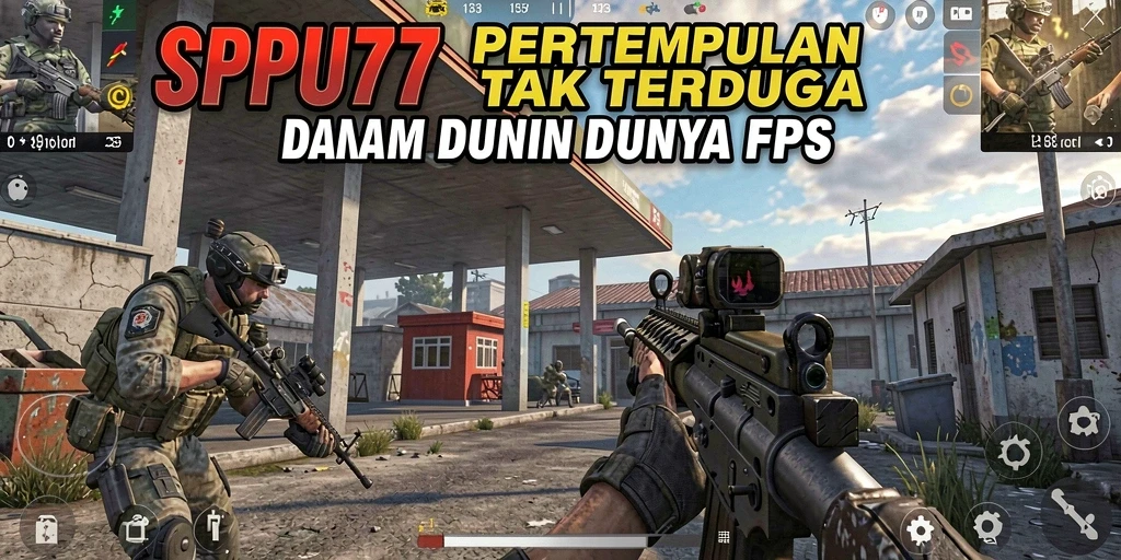 Tangkapan layar gameplay seru dari SPBU77 yang menggambarkan aksi FPS.