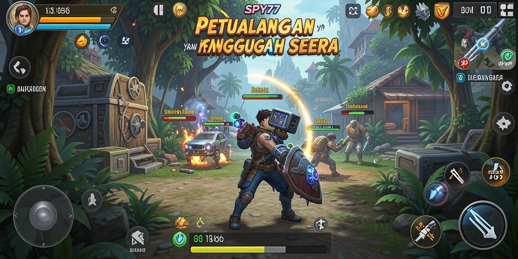 Screenshot gameplay SPY77 yang menampilkan aksi petualangan seru.