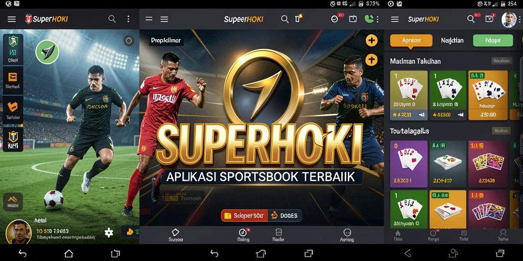 Tampilan gameplay utama SUPERHOKI dengan berbagai opsi taruhan olahraga.