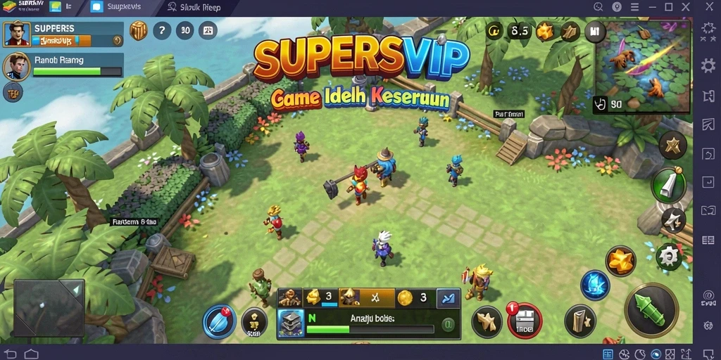 Screenshot gameplay SUPERSVIP yang menunjukkan aktivitas Idle yang menarik.