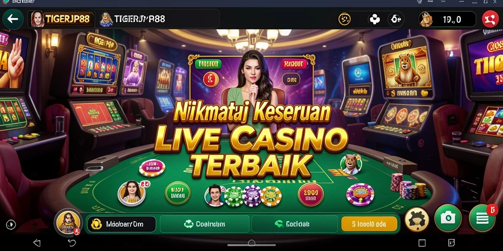 Screenshot gameplay TIGERJP88 dengan dealer langsung yang memukau.