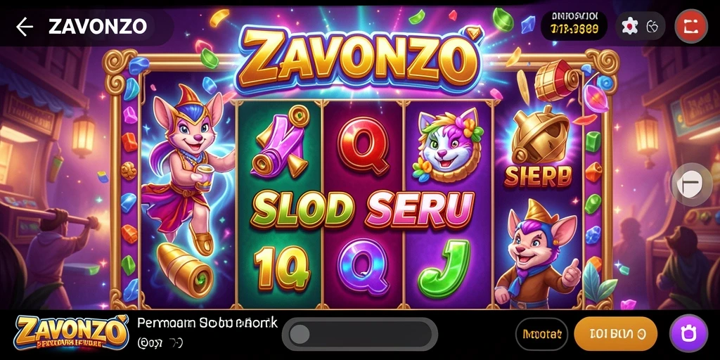 Screenshot gameplay <strong>ZAVONZO</strong> yang menampilkan putaran Slot yang seru.